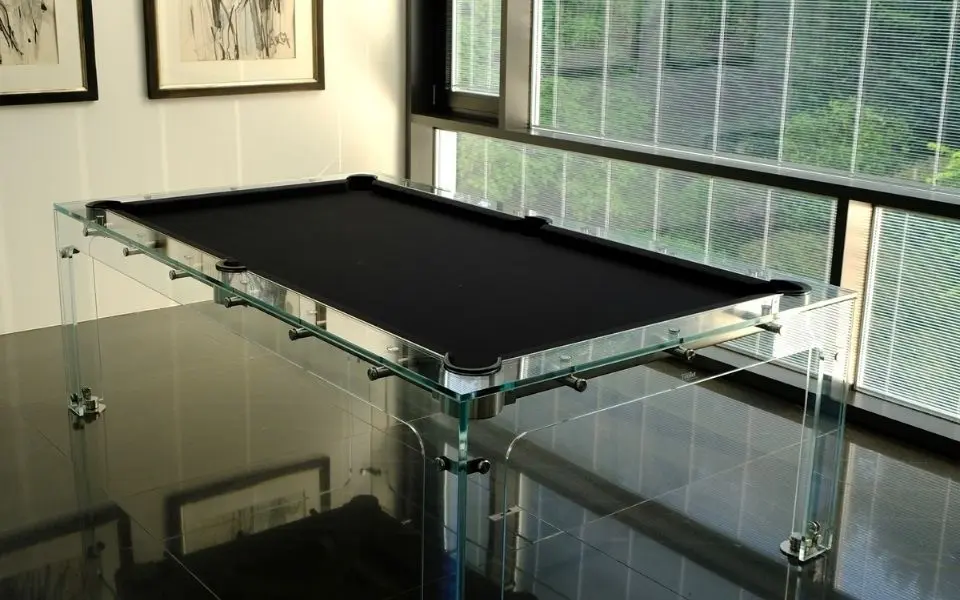 mesa pool vidrio - Qué espacio se necesita para una mesa de pool