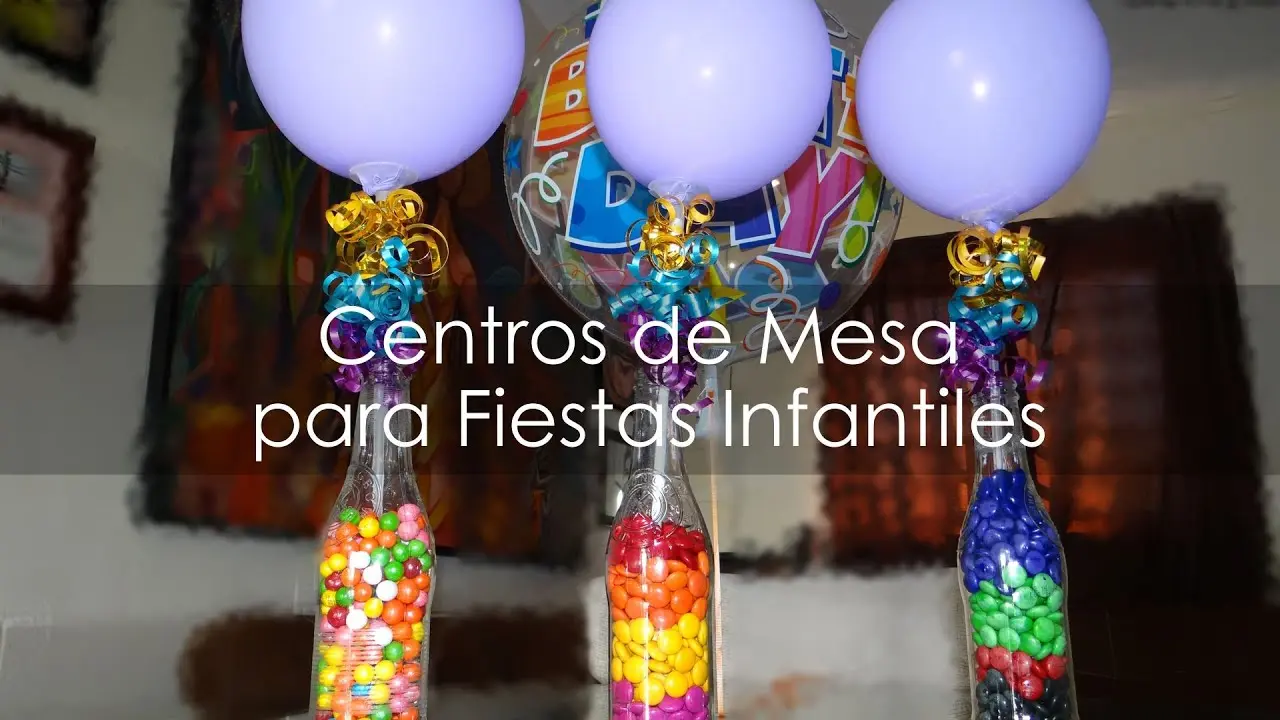 centros de mesa con botellas de vidrio para cumpleaños - Qué se necesita para decorar una mesa de cumpleaños